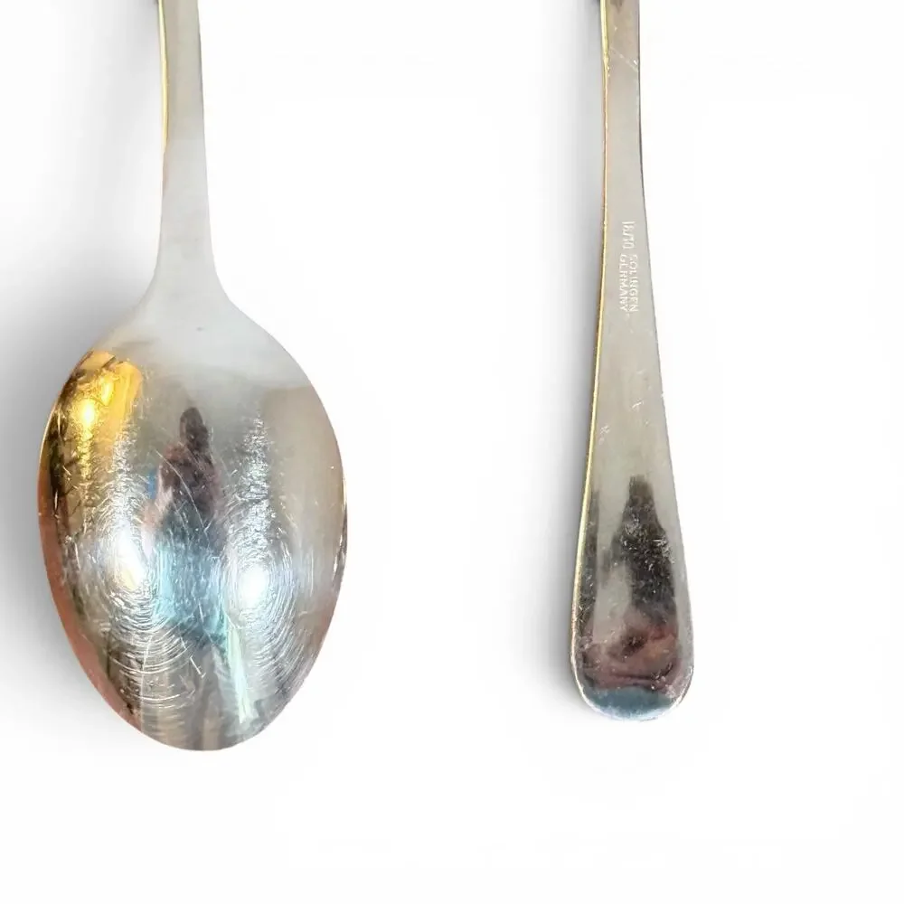 Solingen 18/10 Stainless Steel VTG Set of 2 Gold Swirl Teaspoon Spoon Flatware
